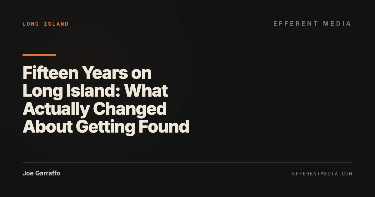 Fifteen Years on Long Island: What Actually Changed About Getting Found
