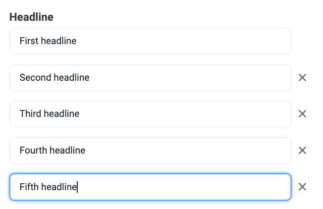 Headline variation testing