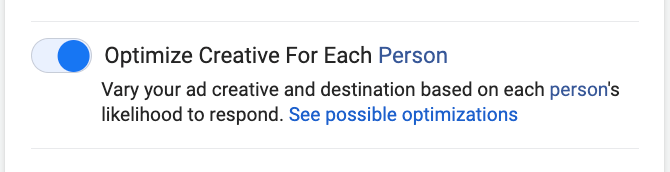 Optimize creative for each person