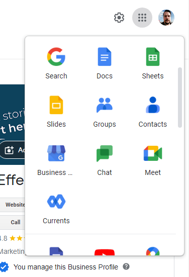 Dropdown Google Menu