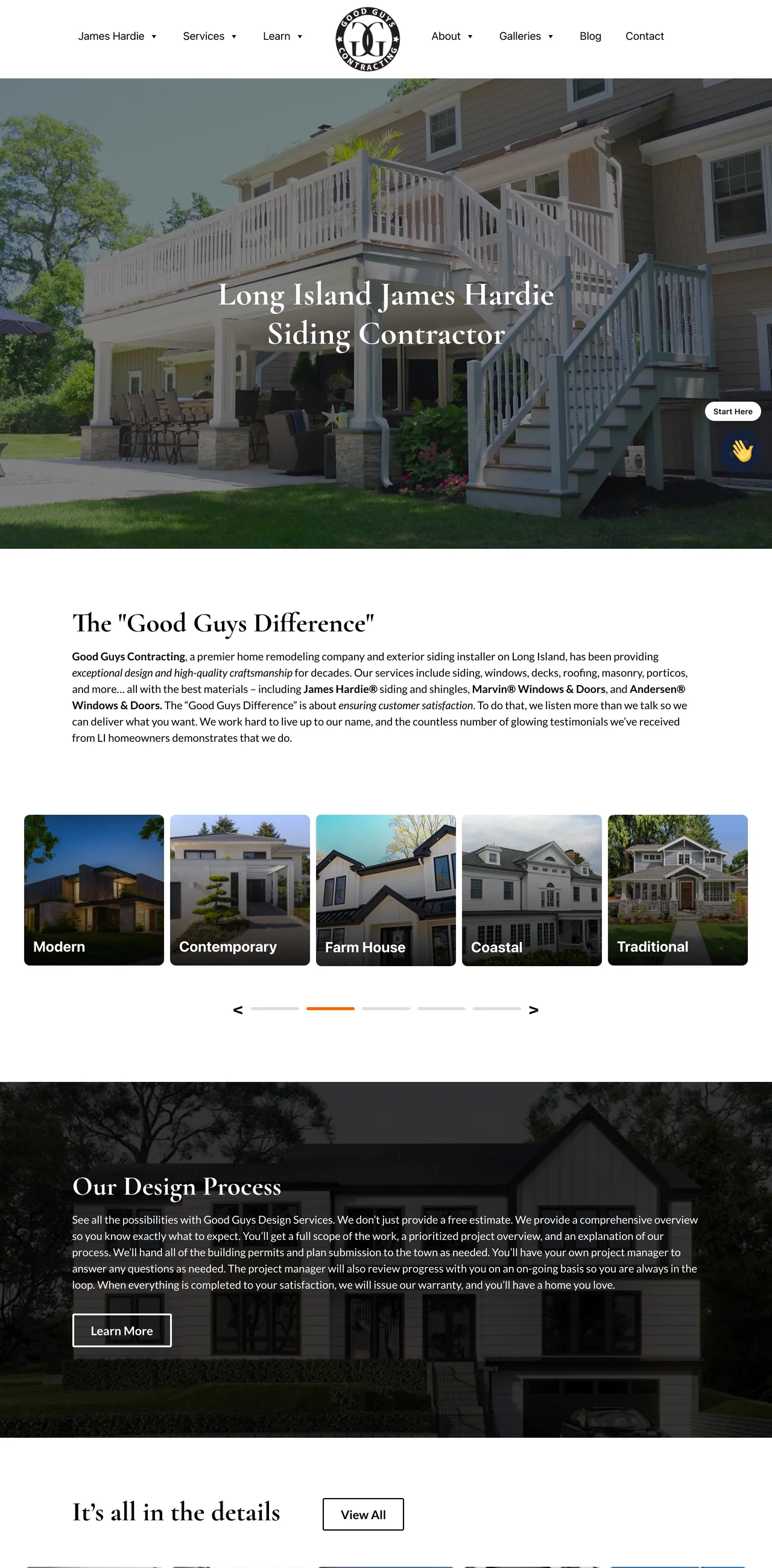 The Good Guys Contracting website