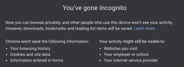 Google Incognito Mode